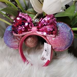 Disney Parks Mickey Mouse 2022 Little Mermaid Ariel Purple Minnie Ears Headband